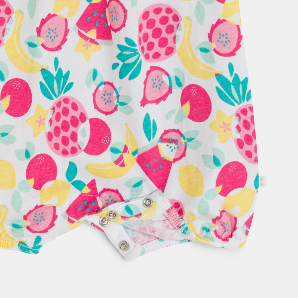 أفرول قصير متعدد الألوان للطفلة الرضيعة، عليه رسومات فاكهة